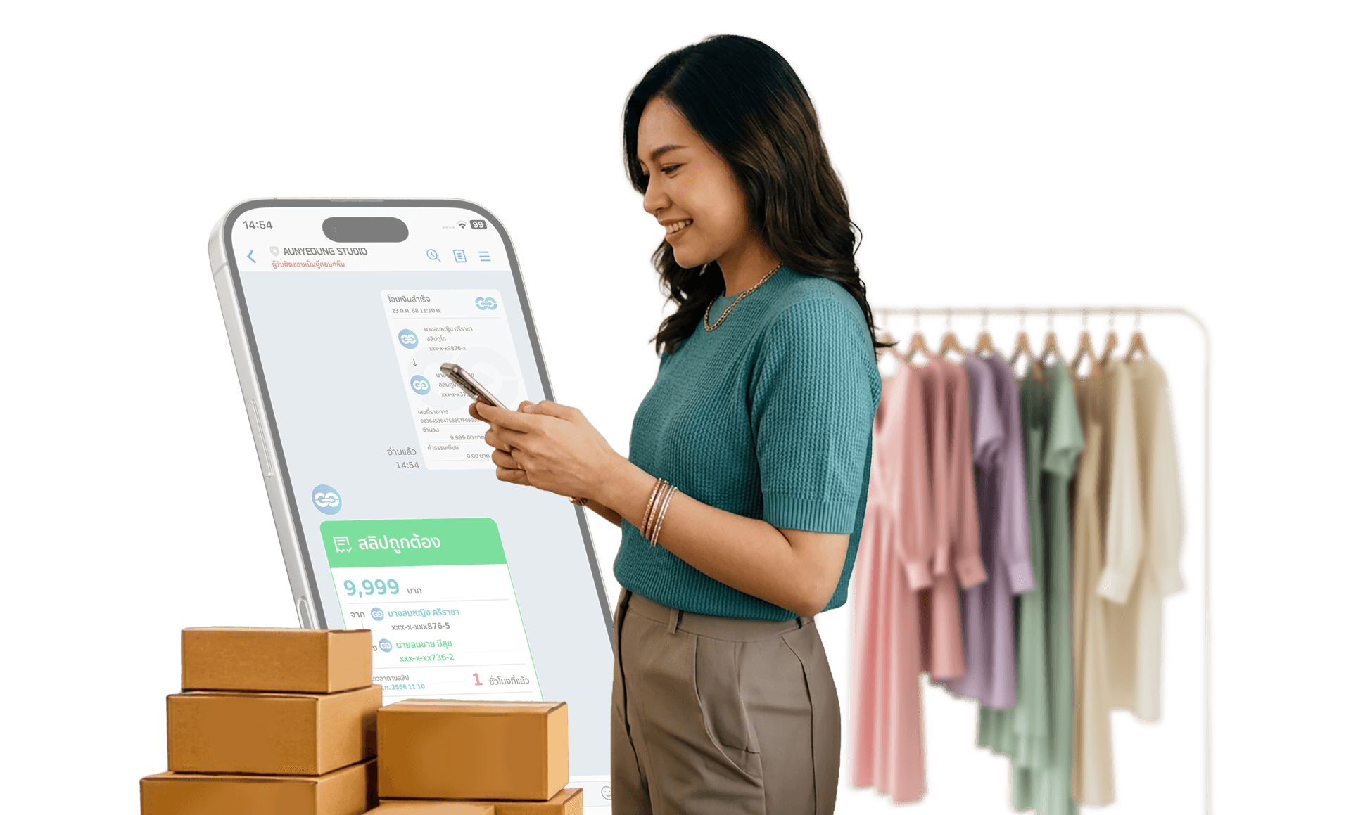 ลูกค้าส่งสลิปผ่าน LINE OA ให้ Slip2Go ตรวจอัตโนมัติ