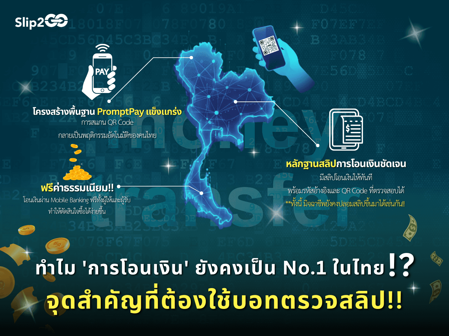 อ่านบทความ Slip2Go: ทำไม 'การโอนเงิน' ยังคงเป็น No.1 ในไทย? จุดสำคัญที่ต้องใช้บอทตรวจสลิป!